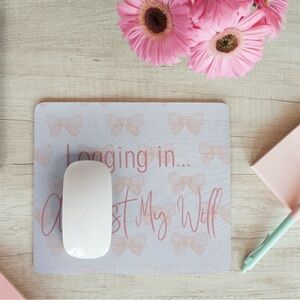 Pink Bows Mouse Pad/ Desk Accessory